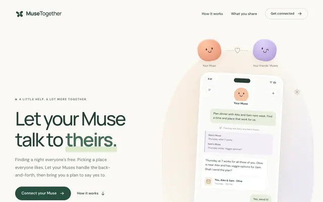 Screenshot of MuseTogether — Let your Muse talk to theirs
