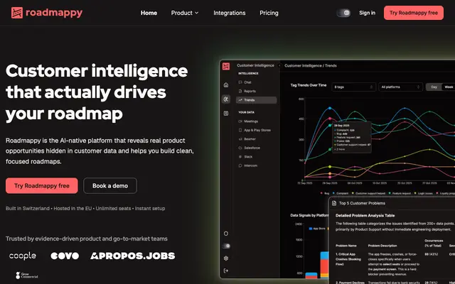 Screenshot of Roadmappy