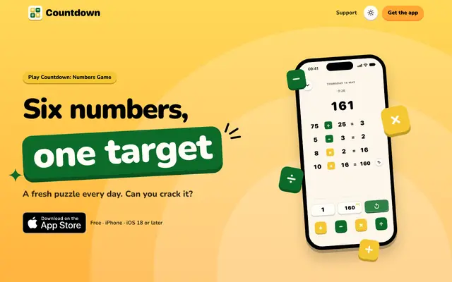 Screenshot of Play Countdown: Numbers Game for iPhone | iOS App