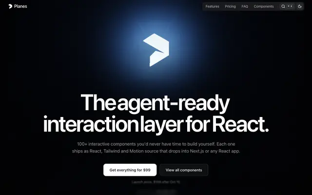 Screenshot of Planes — Interactive components for modern interfaces