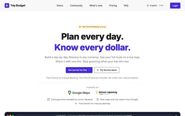 Screenshot of Trip Budget | Day by Day Travel Budget Planner