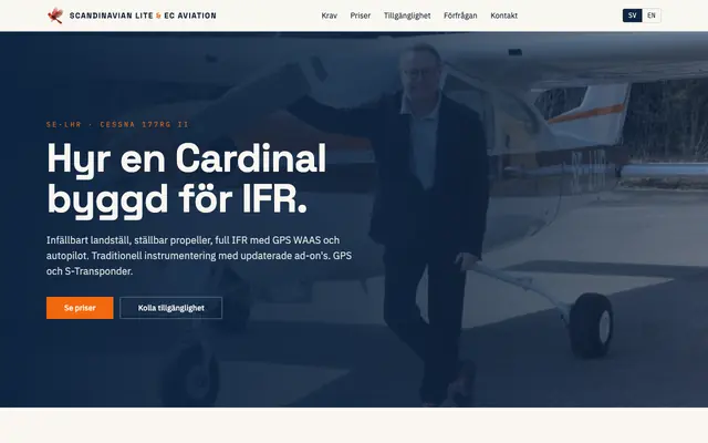 Screenshot of Hyr Cessna Cardinal SE-LHR | Scandinavian Lite & EC Aviation