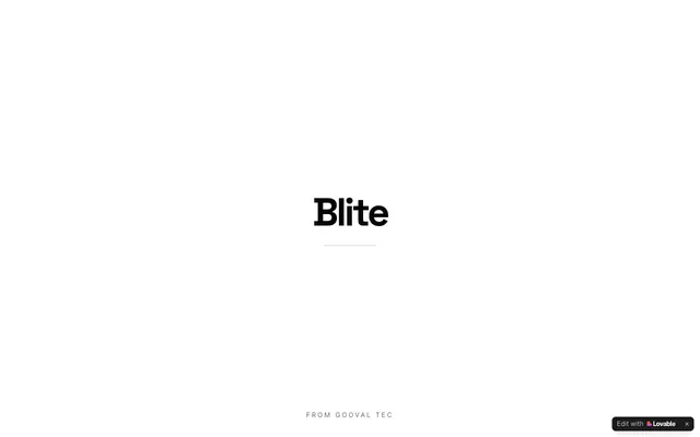 Screenshot of Blite — Social, in black and white