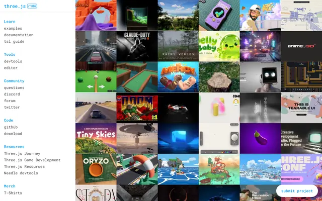 Screenshot of Three.js – JavaScript 3D Library