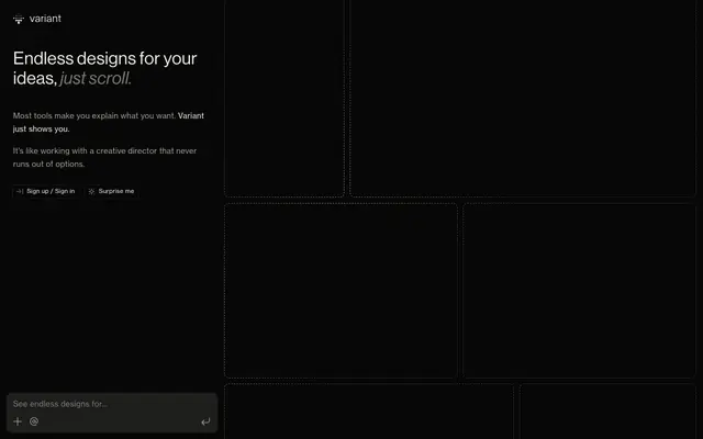 Screenshot of Variant – Endless designs for your ideas, just scroll