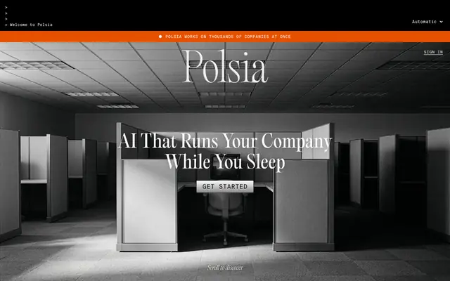 Screenshot of Polsia — AI That Runs Your Company While You Sleep