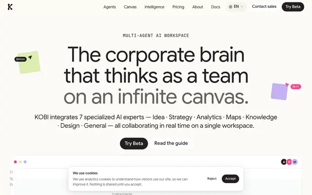 Screenshot of KOBI AI