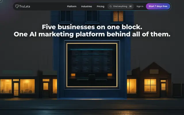 Screenshot of AI Marketing Platform and AI Marketing Tools | TruLata