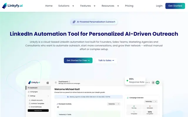 Screenshot of linkyfy.ai