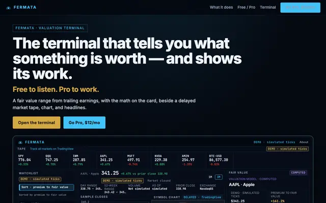 Screenshot of Fermata — It shows its work
