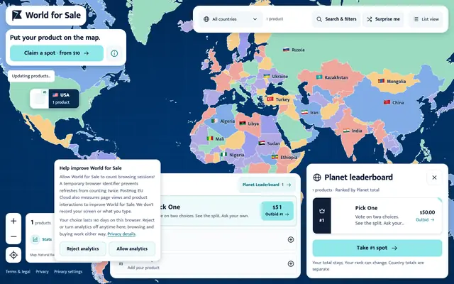 Screenshot of World for Sale