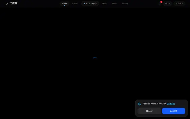 Screenshot of Yvo3D – AI 3D Model Generator | AI-Powered 3D Creation