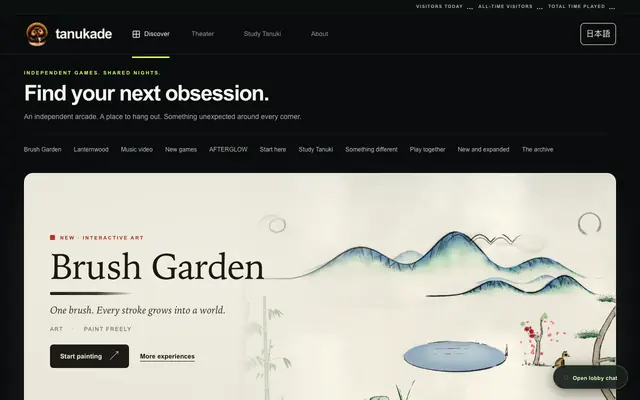 Screenshot of Tanukade | Free browser games. Instant play.