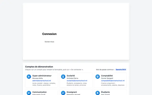 Screenshot of SmartSchool