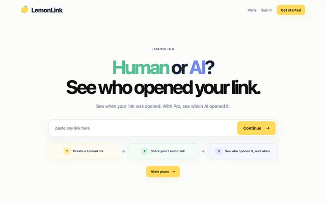 Screenshot of LemonLink — Human or AI?