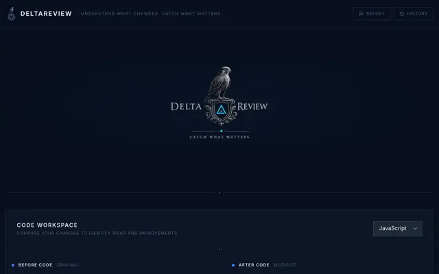 Screenshot of DeltaReview - AI-Powered Code Analysis