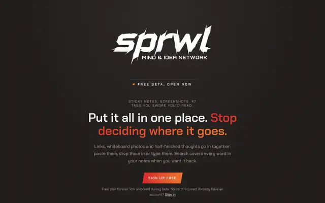 Screenshot of Sprwl — Coming Soon