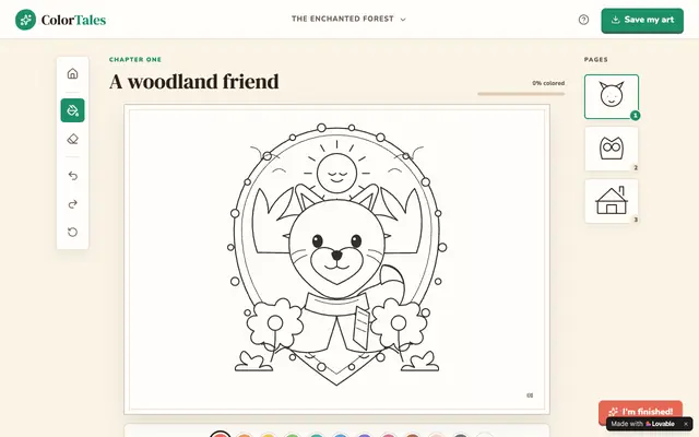 Screenshot of ColorTales — Storybook Coloring