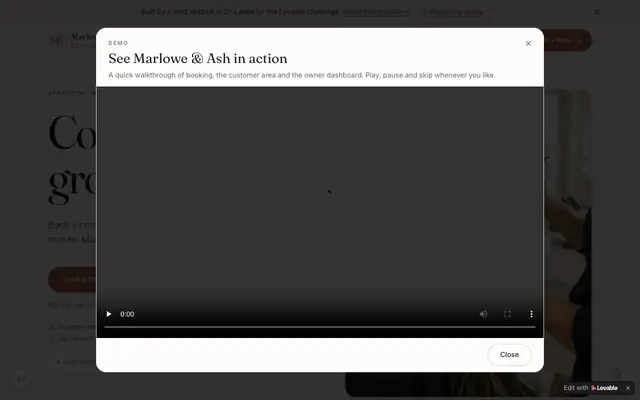 Screenshot of Marlowe & Ash Colour Studio — hair colour in Sarasota