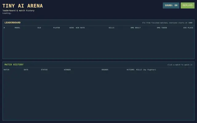 Screenshot of Tiny AI Arena