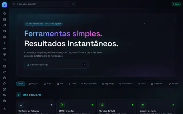 Screenshot of MiniTools — Ferramentas simples. Resultados instantâneos.
