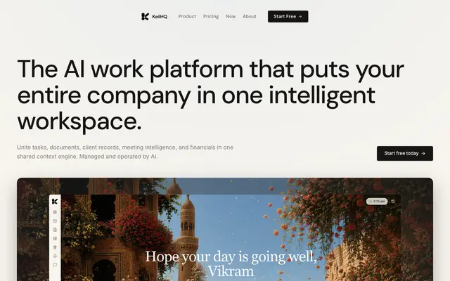 Screenshot of KeilHQ — AI-Native Operational & Context Layer for Modern Teams
