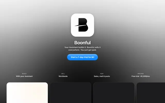 Screenshot of Boonful: Sell Apps, Ebooks, Courses and Templates Online