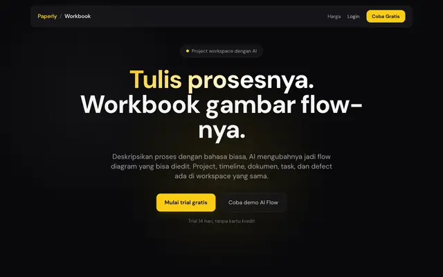 Screenshot of Workbook — Project Management with AI Flow Generator