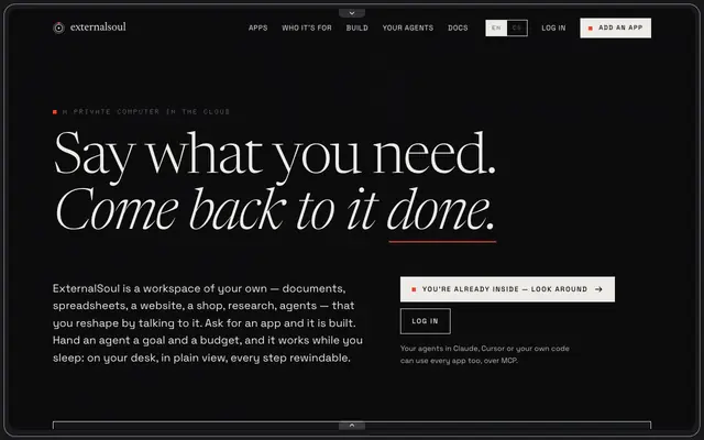 Screenshot of ExternalSoul
