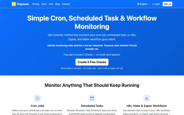 Screenshot of Process Monitoring & Dead Man's Switch Alerts - Doyouok