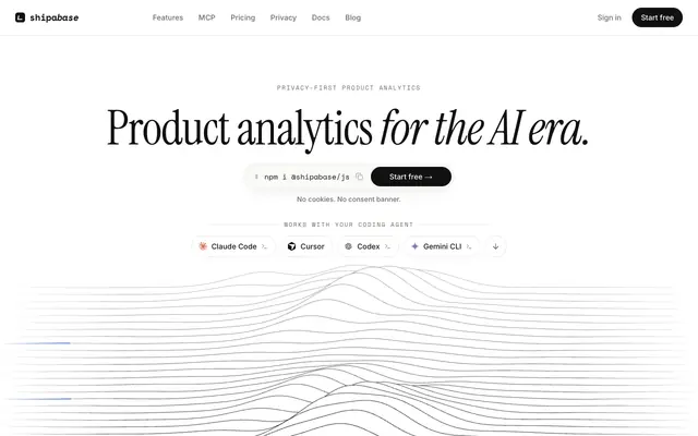 Screenshot of Shipabase - Privacy-first product analytics, GDPR & cookieless
