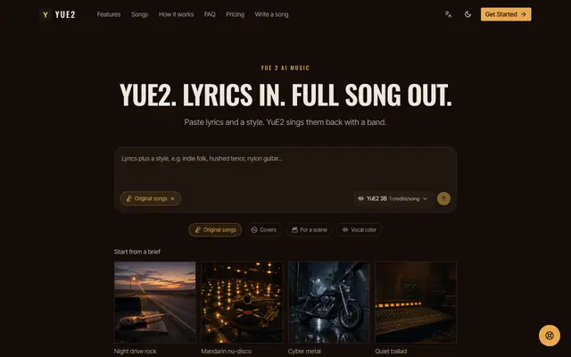Screenshot of yue2ai.org