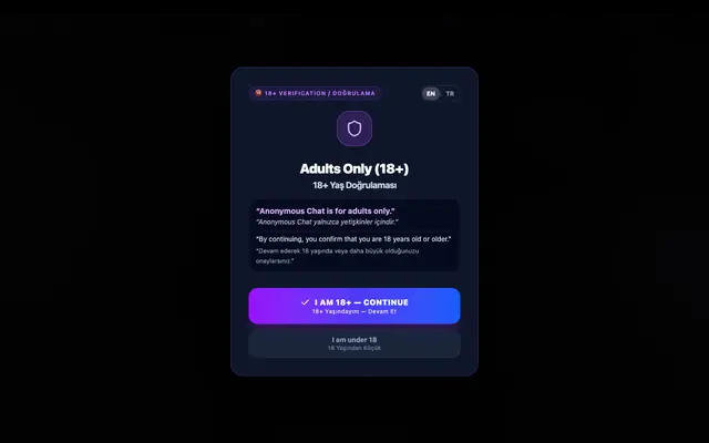Screenshot of Anonymous Chat – Talk to Strangers Worldwide