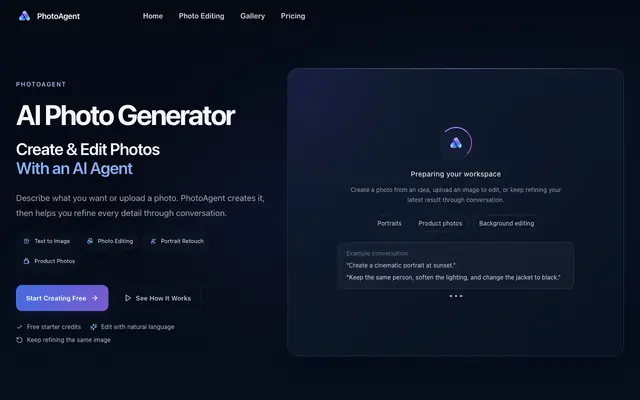 Screenshot of AI Photo Generator – Create & Edit Photos by Chat