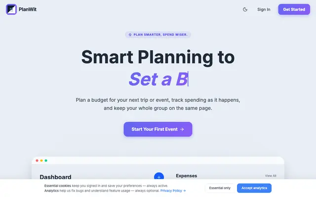 Screenshot of PlanWit