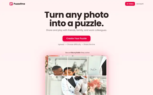 Screenshot of Puzzofme | Create a Sliding Puzzle from Your Photo
