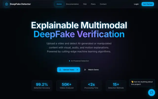 Screenshot of DeepFake Detection System