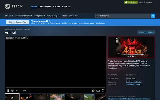 Screenshot of Ashikai on Steam