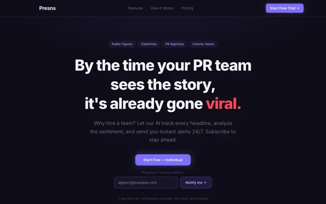 Screenshot of Presns