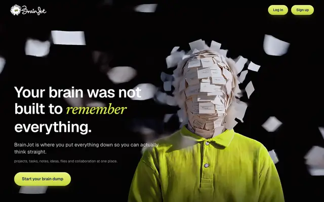 Screenshot of dump your brain