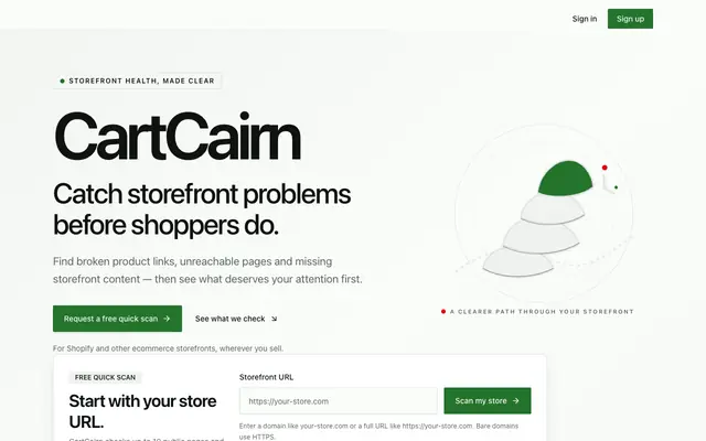 Screenshot of CartCairn