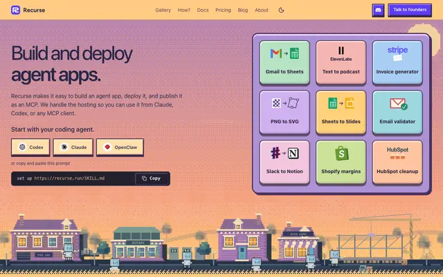 Screenshot of Recurse — let your agents compose specialists