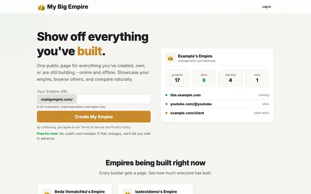 Screenshot of My Big Empire - Show off everything you've built
