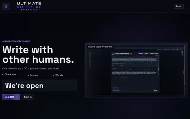 Screenshot of URS | Write with other humans.