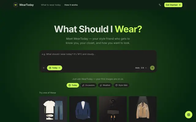 Screenshot of What Should I Wear? Your Weather, Plans & Closet — WearToday