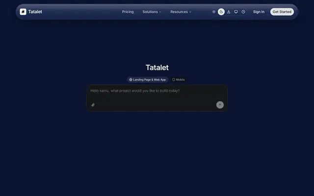 Screenshot of Tatalet - Website Builder By AI