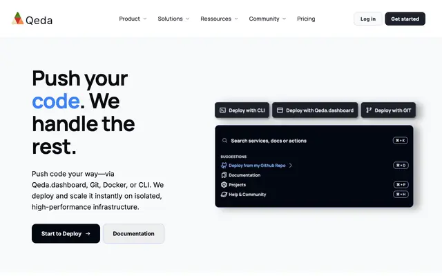 Screenshot of Qeda — Cloud-Native Infrastructure for Africa & Beyond