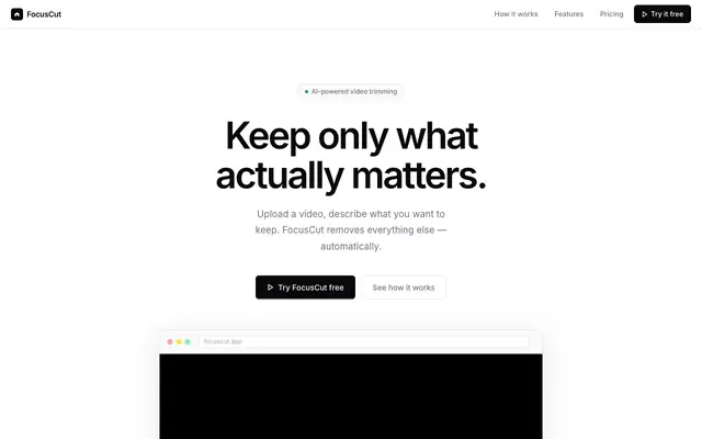 Screenshot of FocusCut – Keep only what matters