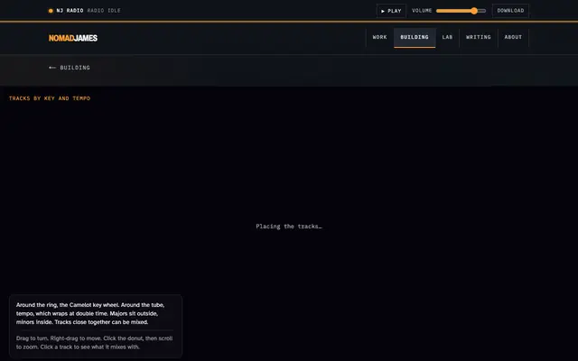 Screenshot of Music Atlas | Local Audio Analysis Field Notes | James Dishman