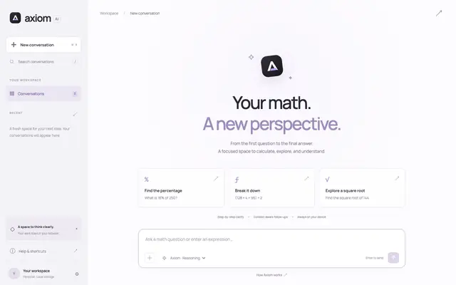 Screenshot of Axiom AI — Your math, understood.